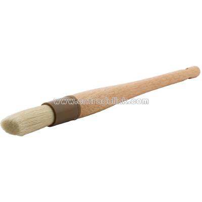 1" round boar bristle pastry brush with wood handle