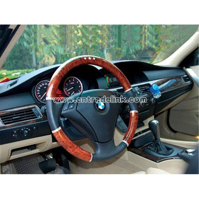 Mahogany steering wheel cover