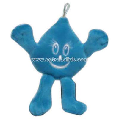 Stuffed 6" plush water drop beanie with ornament hook