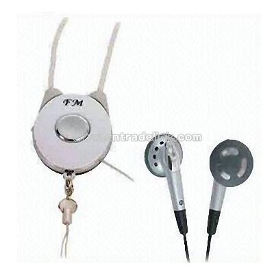 FM Radio Earphone with Neck Strap