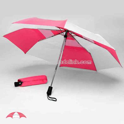 Double canopy 42" pink and white umbrella