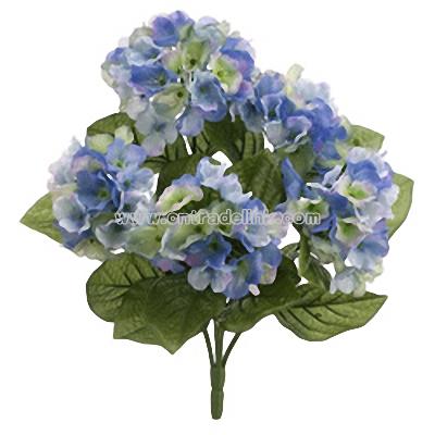 17.5" Garden Silk Hydrangea Bush in Two Tone Blue