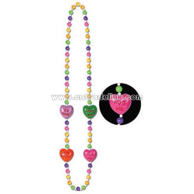 Candy and heart 42" beads