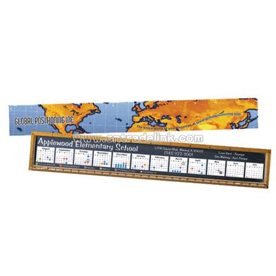 6" Magnetic ruler with calendar background