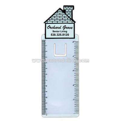 House - Combination bookmark with 3x power magnifier and 5" ruler