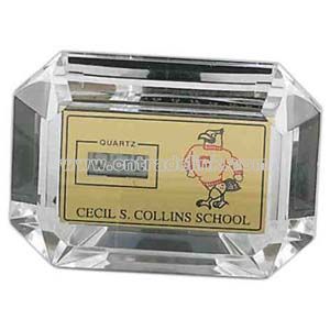 Emerald cut jewel clock