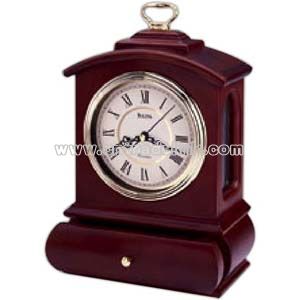 Clock with solid wood case