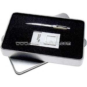 Gift set with desk quartz clock