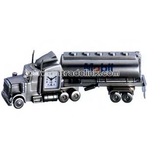 Metal oil tanker shape analog clock