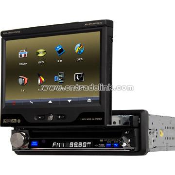 7" 1 din car dvd player with detachable panel, GPS, RDS, PIP