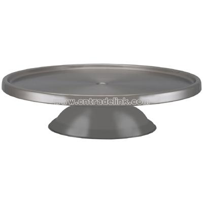 Cake stand 13" x 3" high stainless steel assembled