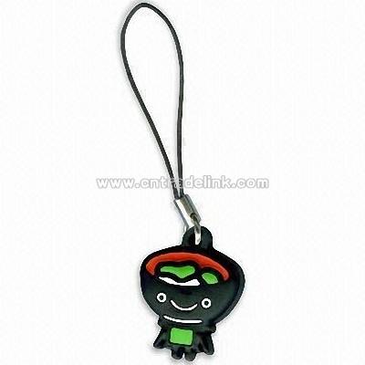 Promotional Mobile Phone Strap with Rubber Pendant