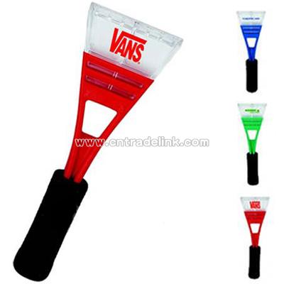 Plastic ice scraper w/ colored body & clear top