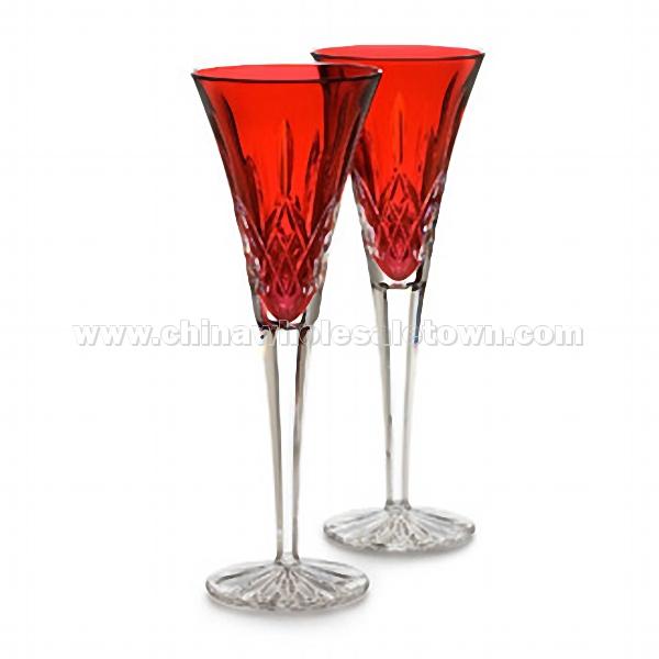 Waterford Crystal Lismore Crimson Flutes