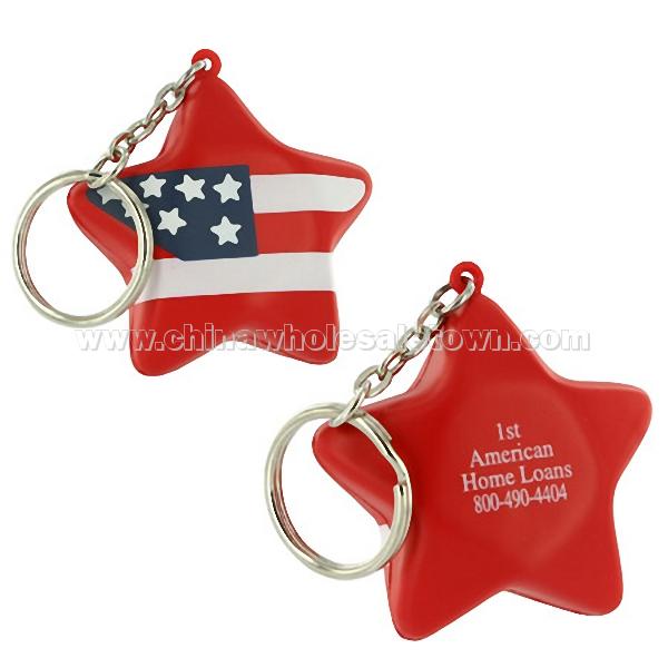 Patriotic Star Stress Ball Key Chain