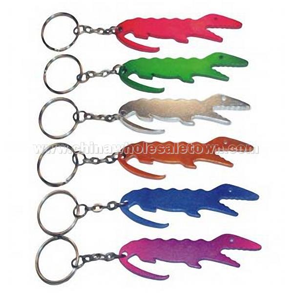 Alligator shape bottle opener with key chain