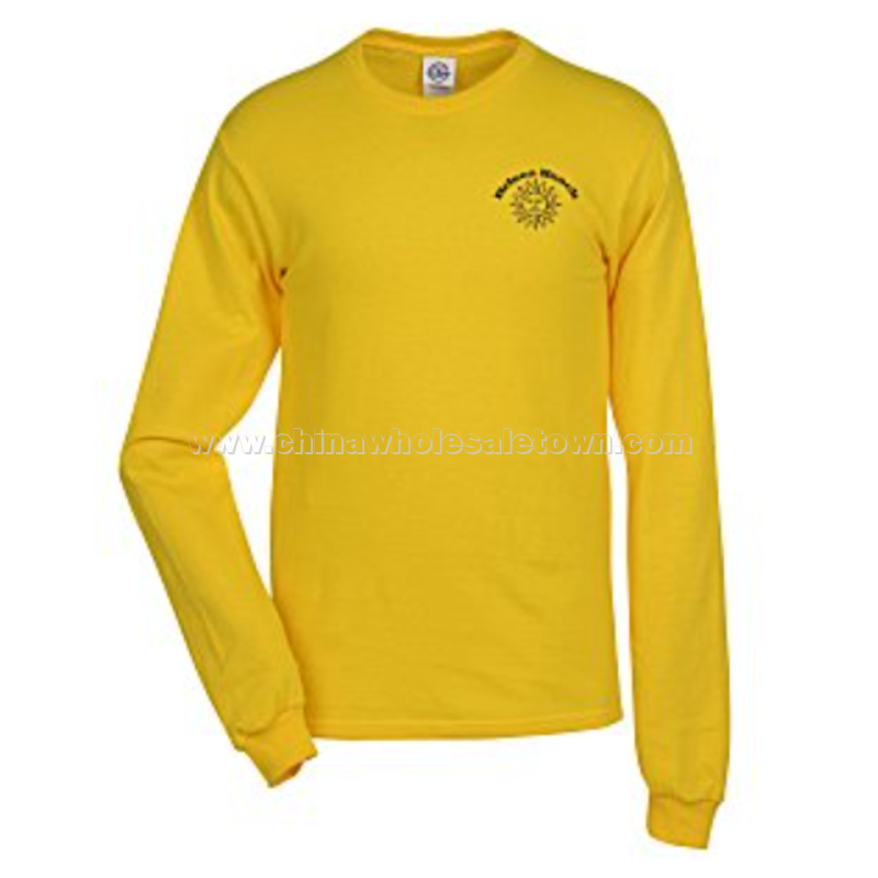 Adult 5.2 oz. Cotton Long Sleeve T-Shirt - Screen