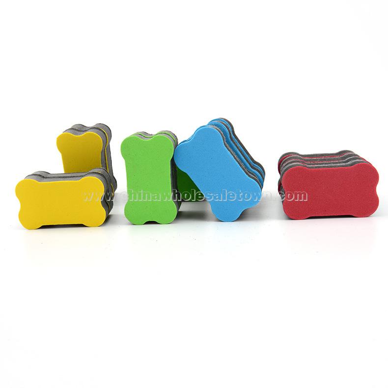 Wholesale eva magnetic blackboard eraser color small bones EVA