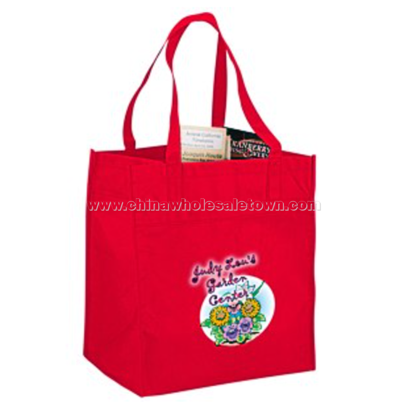 Polypropylene Reusable Grocery Bag - 15" x 13" - Full Color