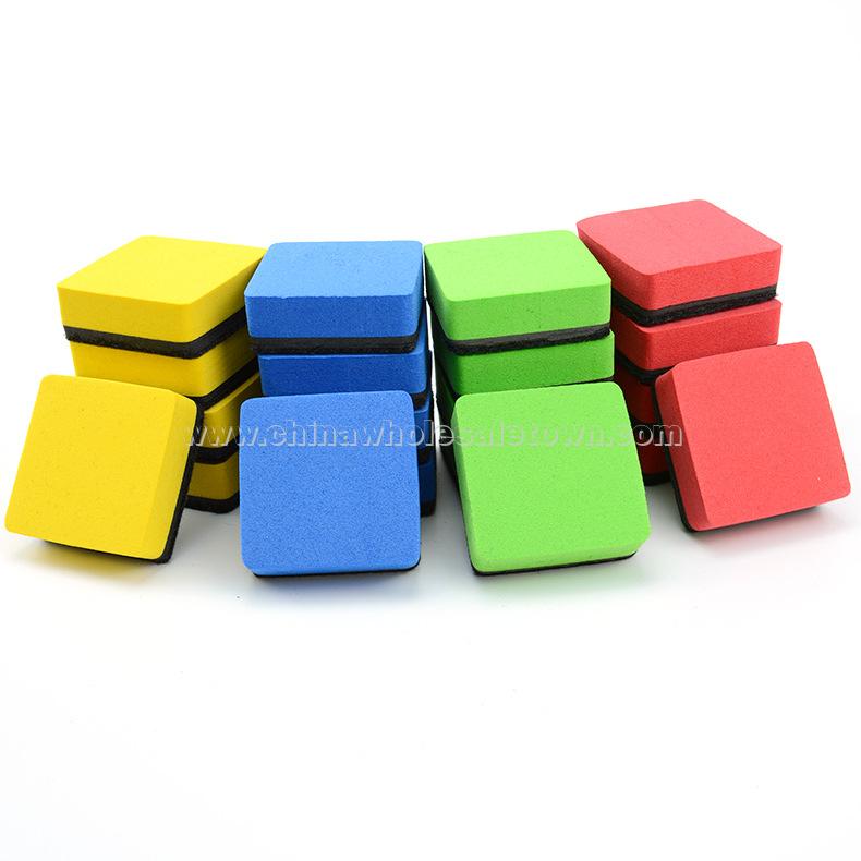 5*5 small square with magnetic blackboard eraser EVA plush cloth whiteboard eraser magnetic children eraser