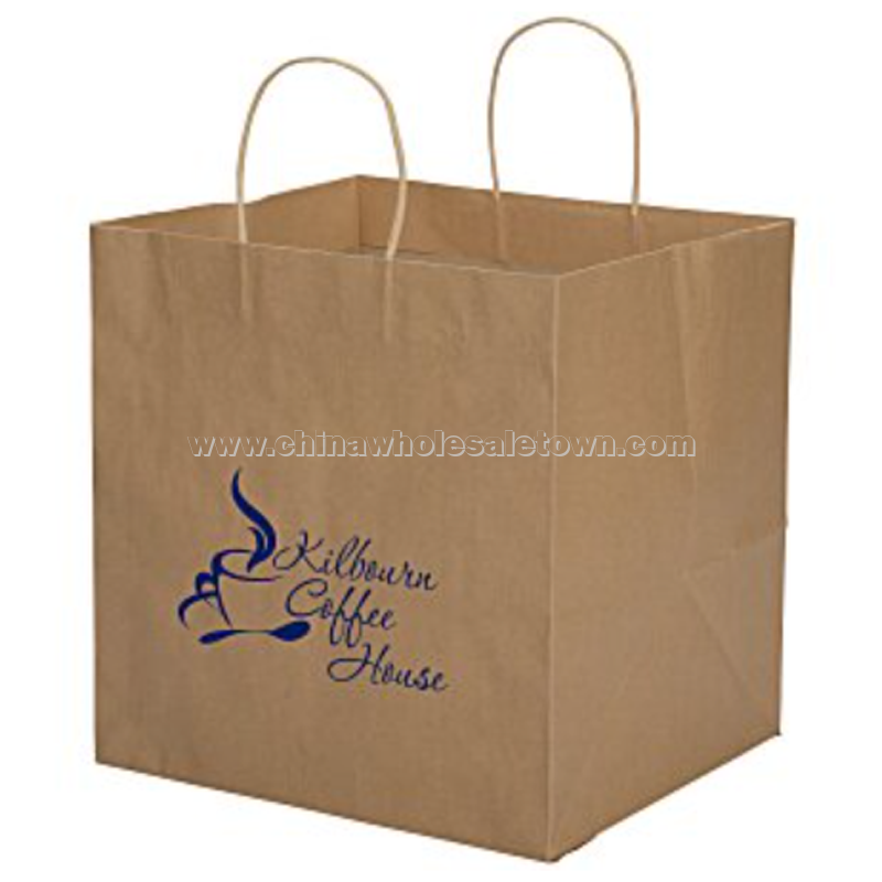 Brown Kraft Wide Gusset Paper Bag - 12" x 12"