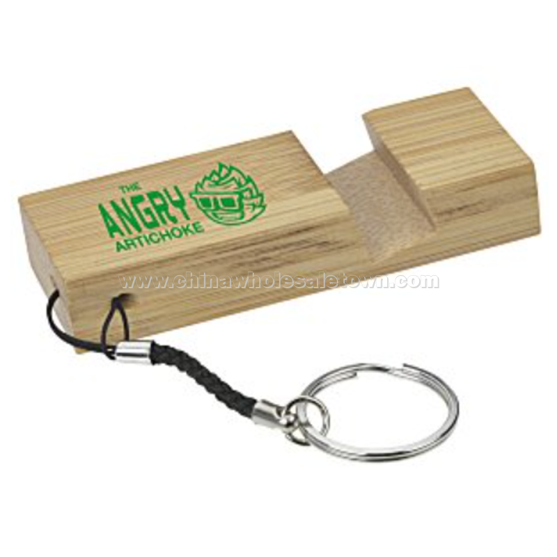 Bamboo Phone Stand Keychain