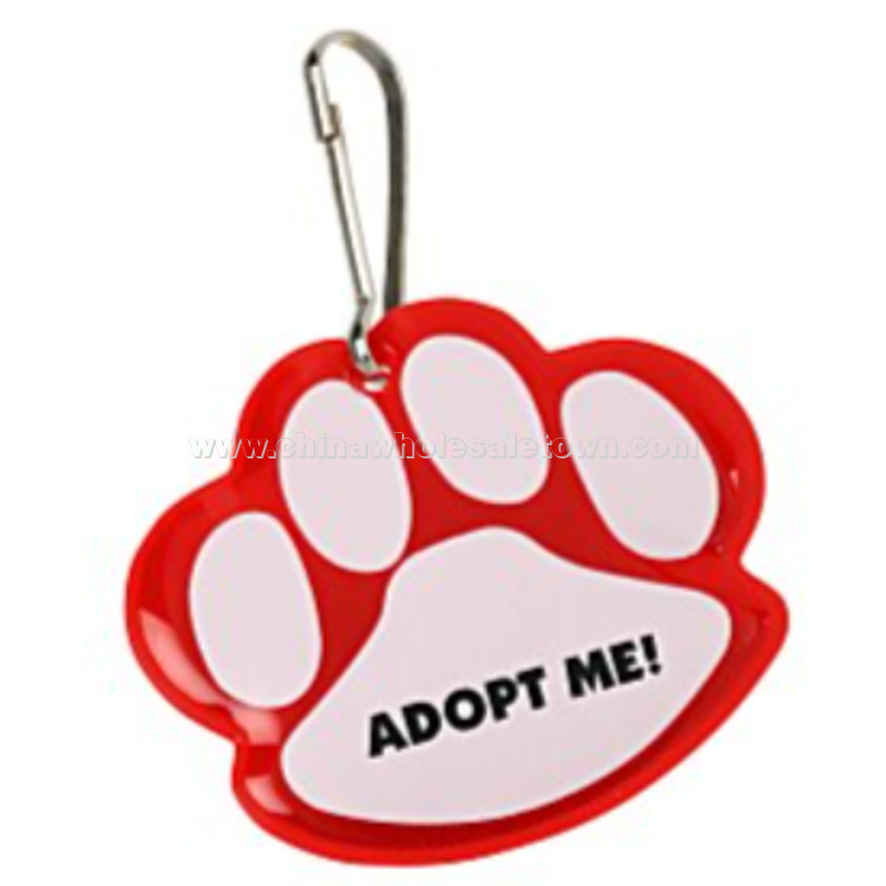 Reflective Pet Collar Tag - Paw Print