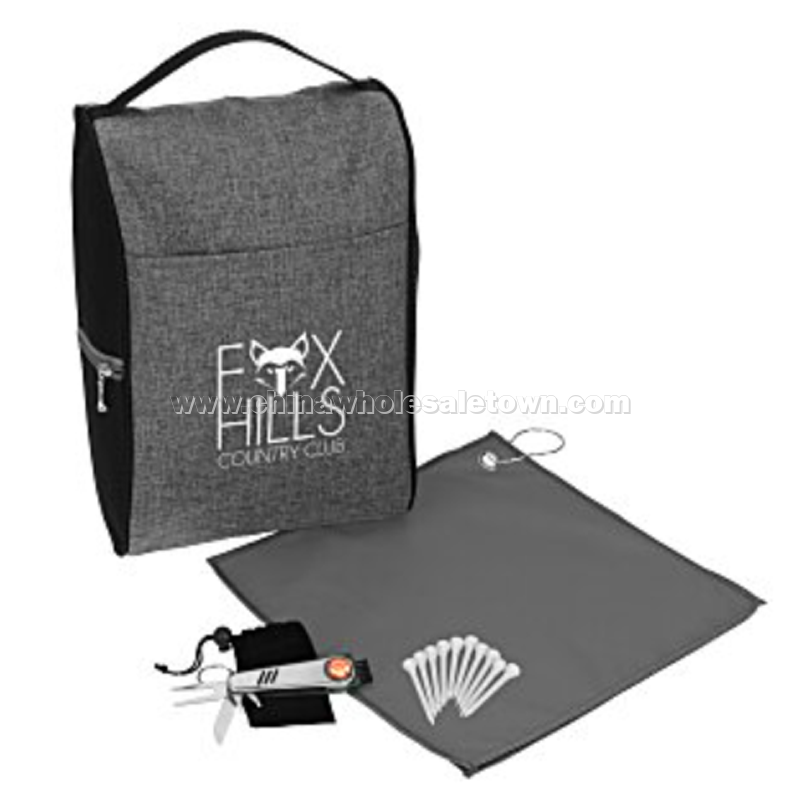 Heathered Shoe Bag Golf Kit