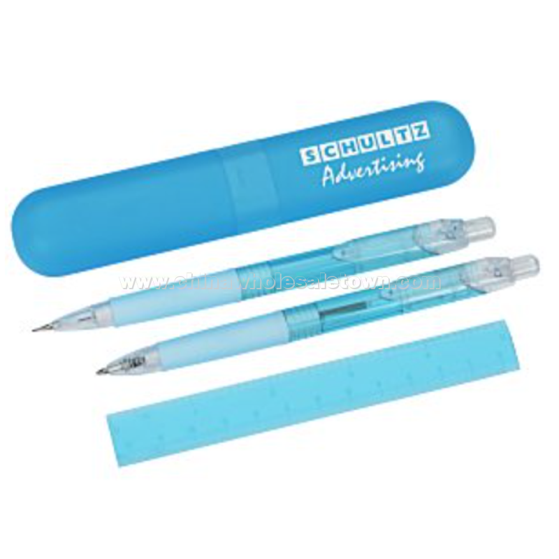 Caribbean Pen and Mechanical Pencil Set with Ruler