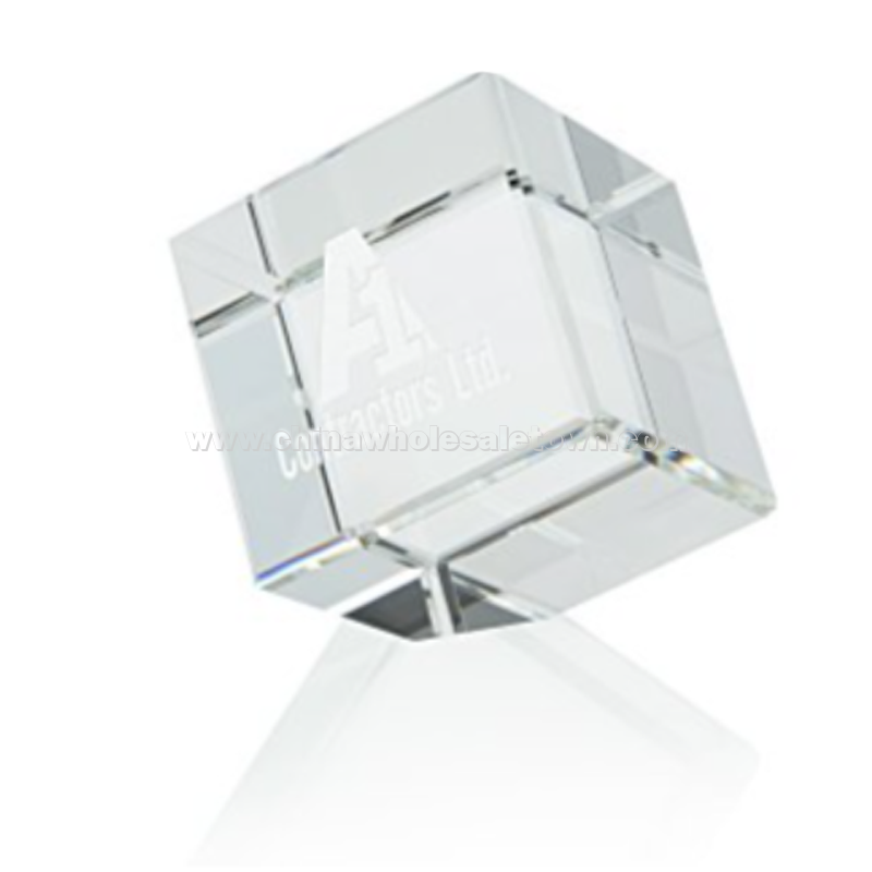 Crystal Corner Block Award - 4"