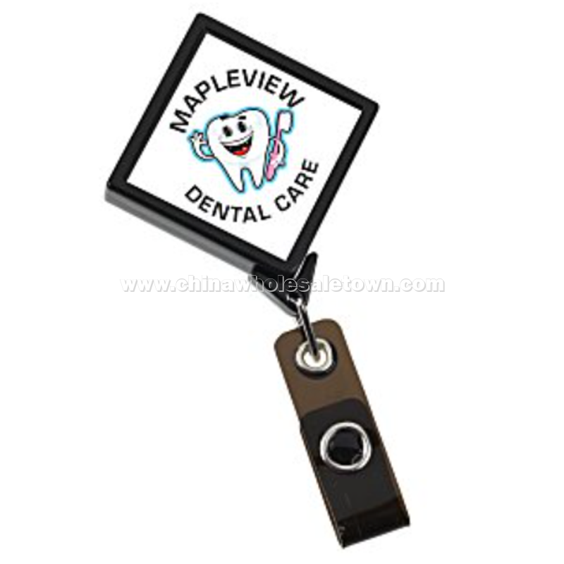 Jumbo Retractable Badge Holder - 40" - Diamond - Label