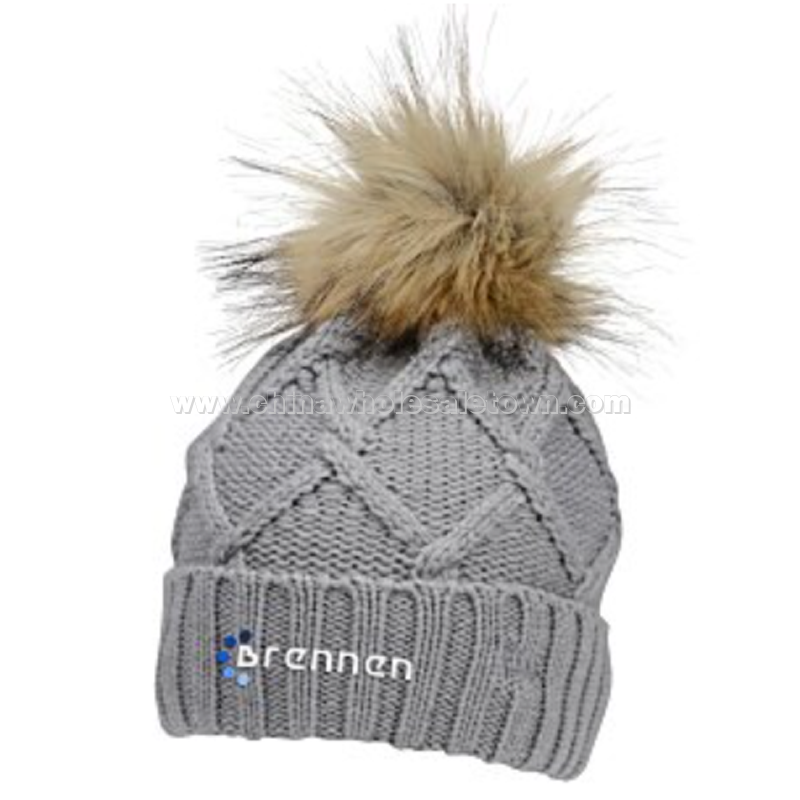 Faux Fur Pom Knit Beanie