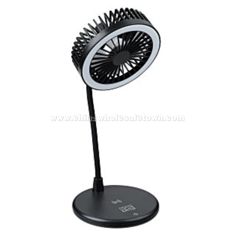 Wireless Charger Desktop Fan with Ring Light
