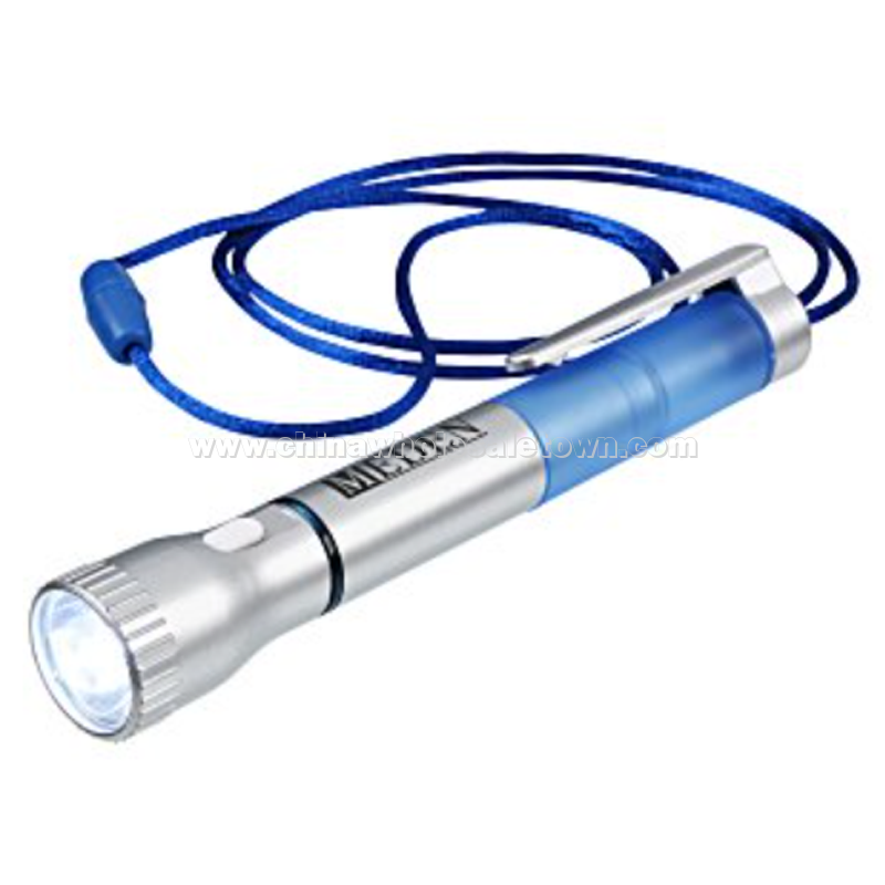 Flashlight with Pen and Lanyard