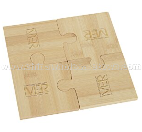 Bamboo Puzzle Coaster Set