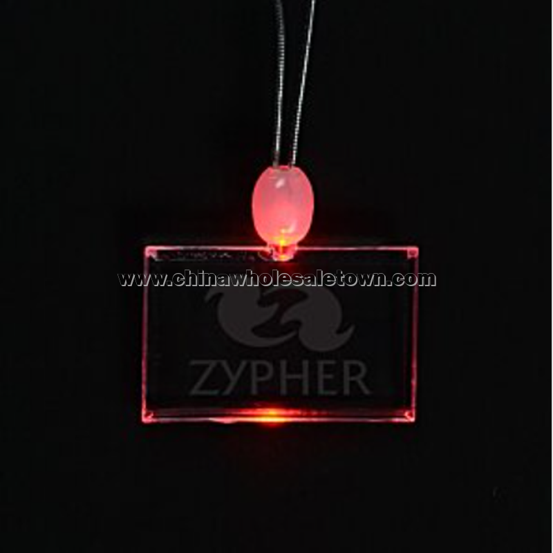 Light-Up Pendant Necklace - Rectangle