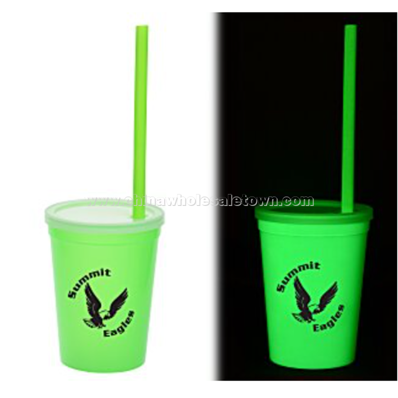 Nite Glow Stadium Cup with Straw - 11 oz.