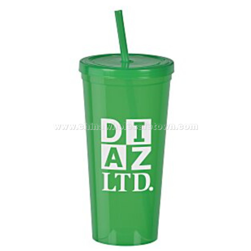 Translucent Stadium Cup with Lid & Straw - 24 oz.