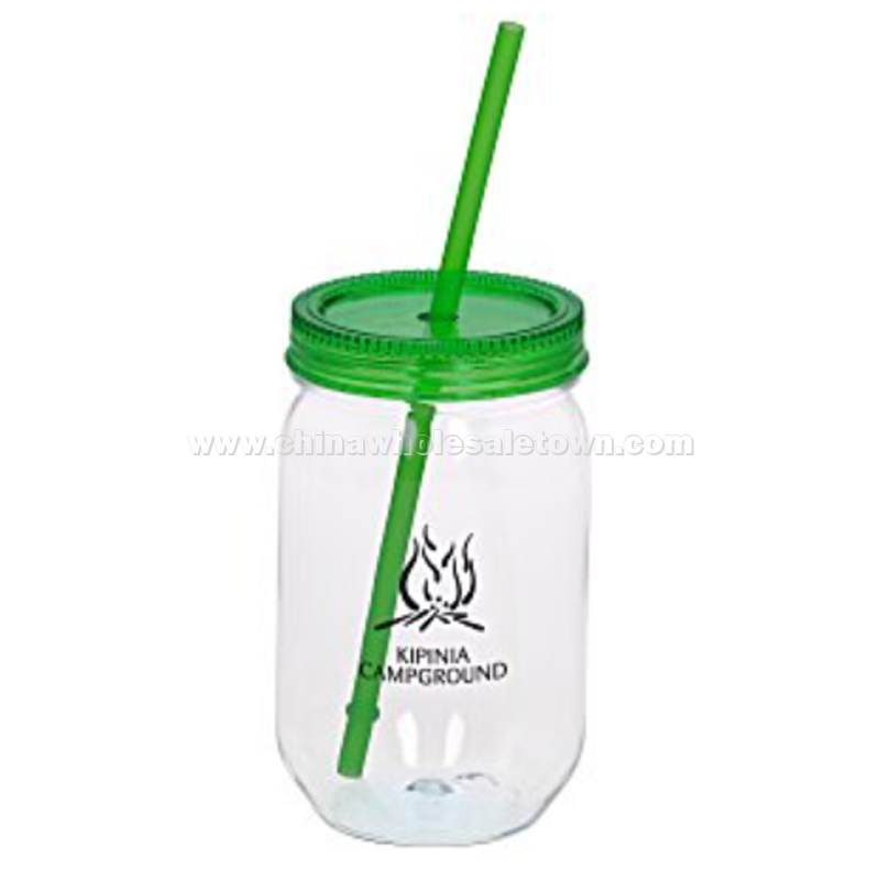 Fiesta Mason Jar with Straw - 22 oz.