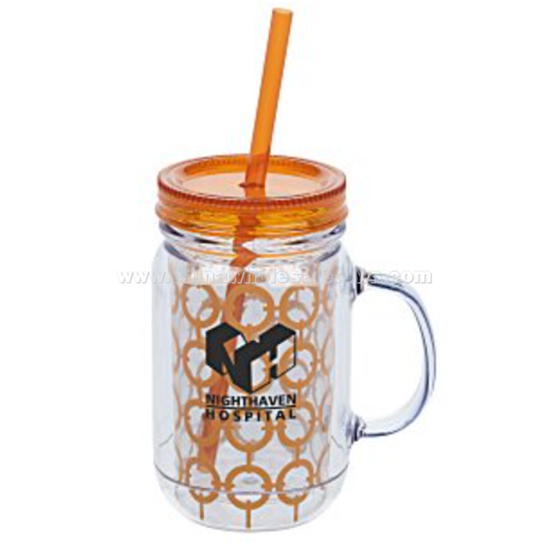 Mason Mug with Straw - 18 oz.