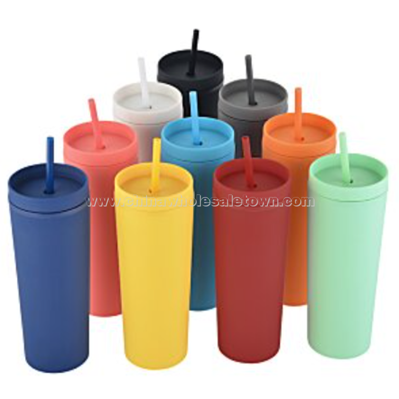 Dash Soft-Touch Acrylic Tumbler with Straw - 17 oz.