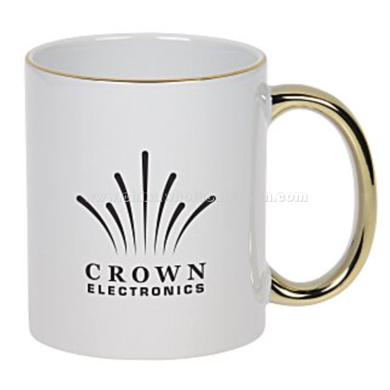 Metallic Handle Coffee Mug - 11 oz.