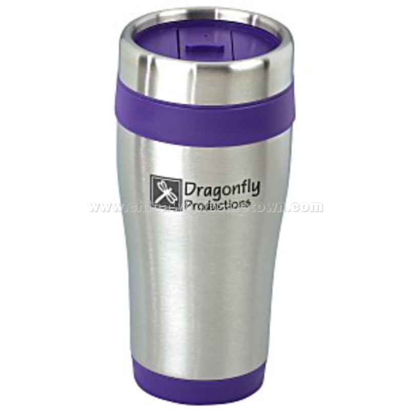 Steel Tumbler with Color Trim - 16 oz.