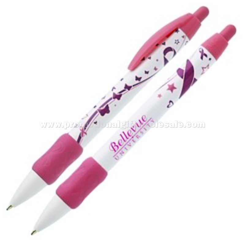 Widebody Pen with Grip - Pink Ribbon