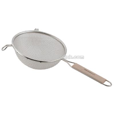 Double fine mesh wood handle strainer 6"