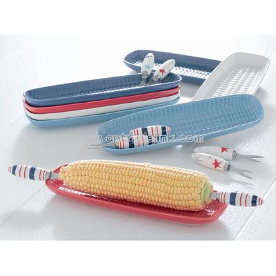 Stars & Stripes Corn on the Cob Dishes/Picks