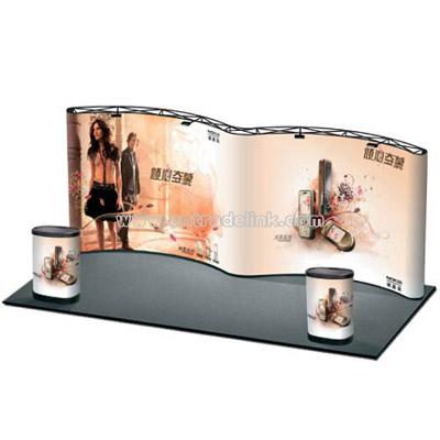 3×8 W-shape pop-up display,with PVC panel
