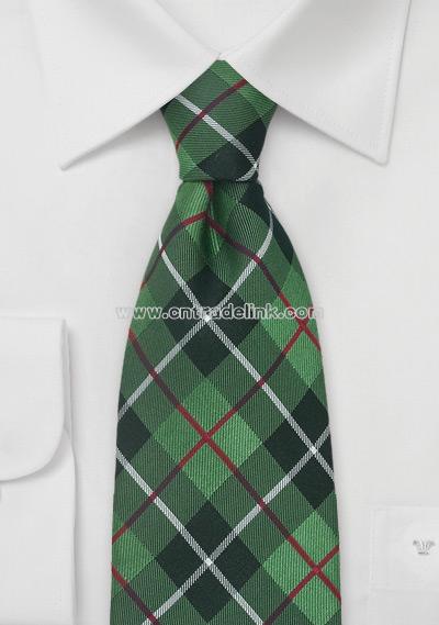 Green and Black Tartan Check Pattern Tie