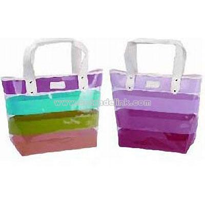 Striped PVC Shopping Bag