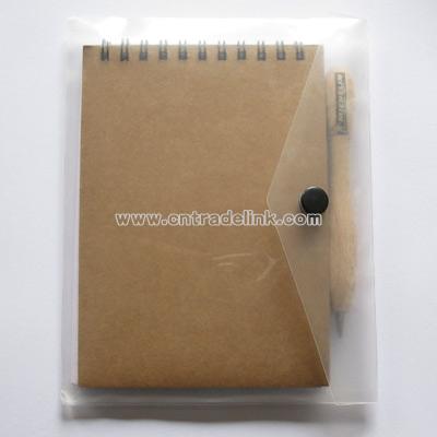 Eco booklet with wooden ball pen